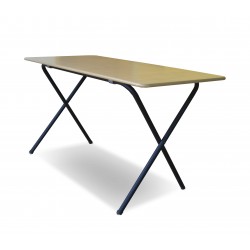 Folding table buy and hire in London UK. foldable table with beech laminated top metal legs