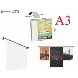 Acrylic Pocket Kit A3 Size Hook over Wall to Wall