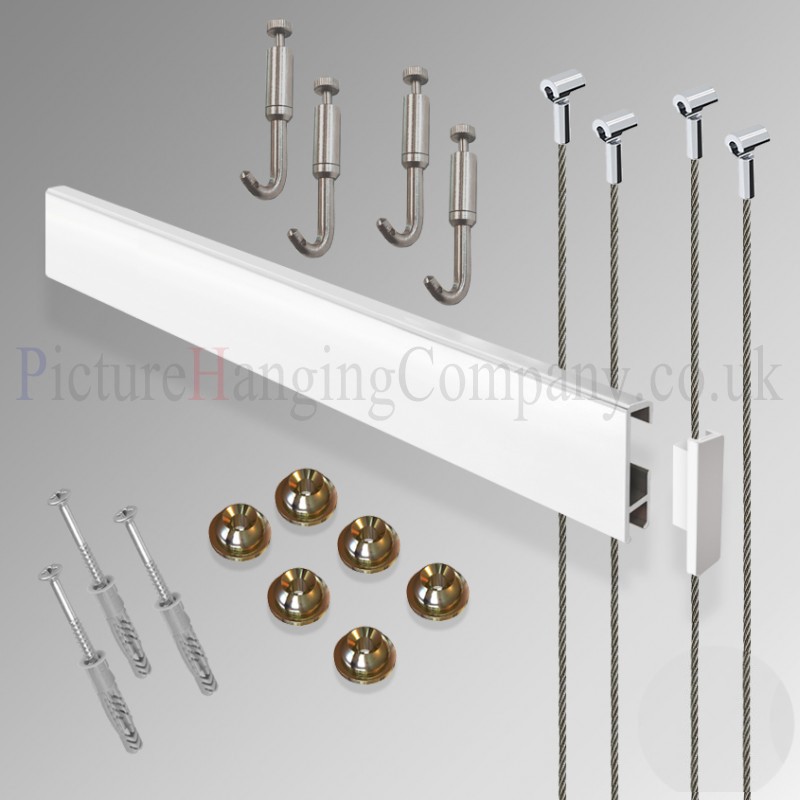 Picture hanging rail system complete kit including all fixings and hooks