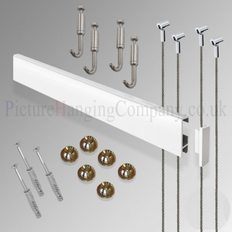 Picture hanging rail system complete kit including all fixings and hooks