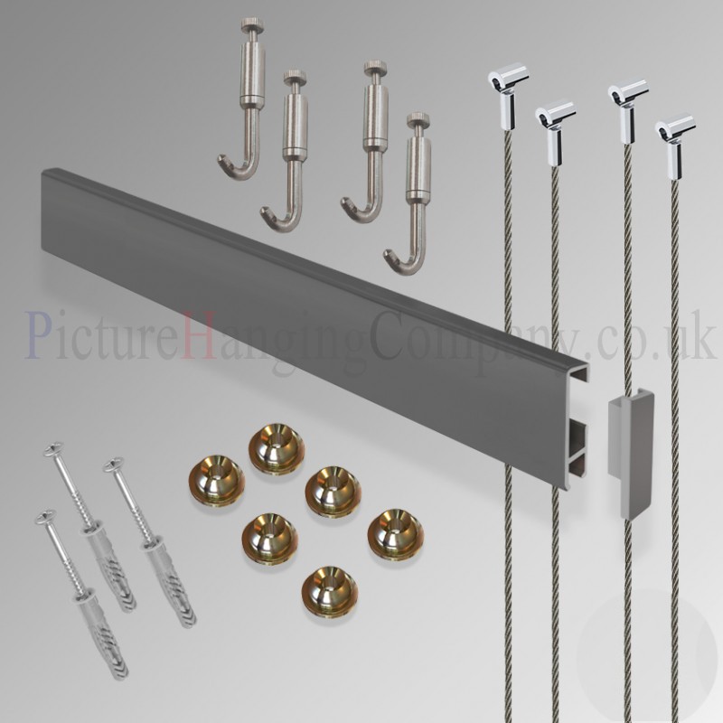 Picture hanging rail system complete kit including all fixings and hooks