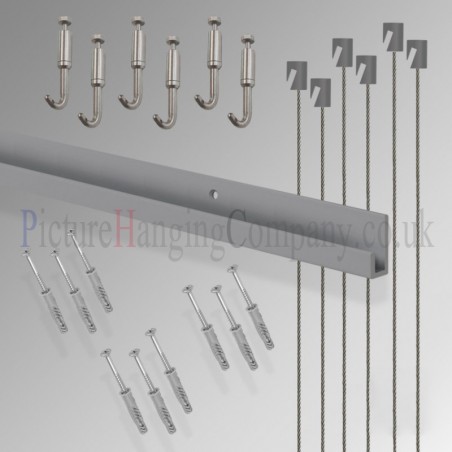 Picture hanging systems complete kit 3 meter long j rail track wall mounted