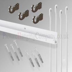 j rail picture hanging rod system kit 2 meter long track wall mounted