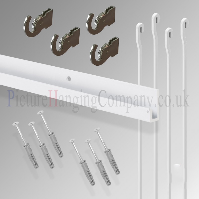 j rail picture hanging rod system kit 2 meter long track wall mounted