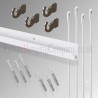 j rail picture hanging rod system kit 2 meter long track wall mounted