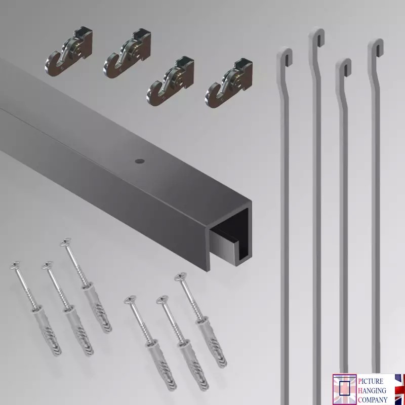 picture rails uk 2m P Rail 'Complete kit' Ceiling Track Hanging Rod Set for sale online in UK picture rails uk 2m P Rail 'Complete kit' Ceiling Track Hanging Rod Set for sale online in UK