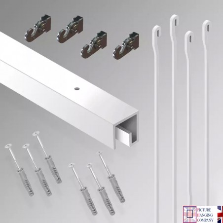 picture rails uk 2m P Rail 'Complete kit' Ceiling Track Hanging Rod Set  for sale online in UK