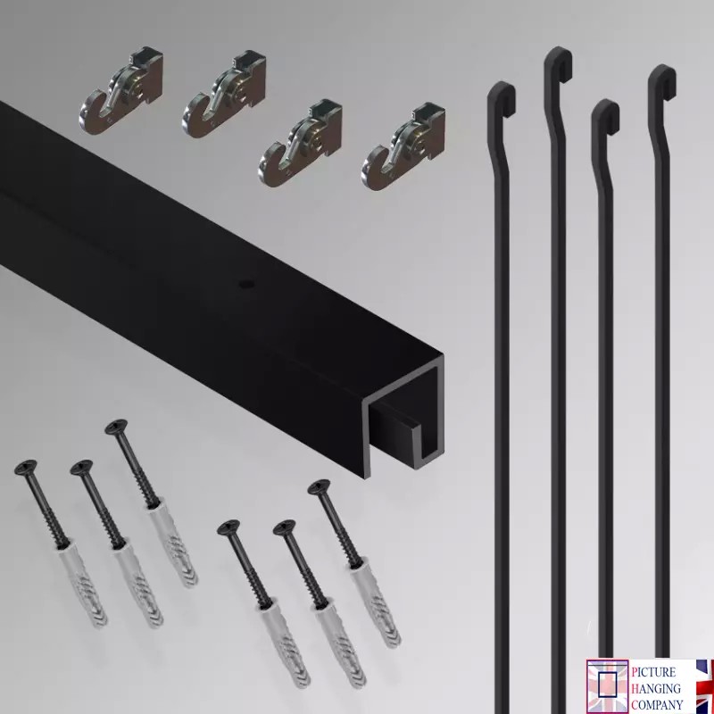 picture rails uk 2m P Rail 'Complete kit' Ceiling Track Hanging Rod Set  for sale online in UK picture rails uk 2m P Rail 'Complete kit' Ceiling Track Hanging Rod Set  for sale online in UK