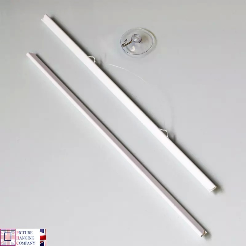 White Acrylic Poster Hanger Strips with Suction Cup A4, A3, A2, A1, A0 Landscape and Portrait for sale in UK