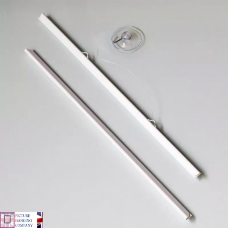White Acrylic Poster Hanger Strips with Suction Cup A4, A3, A2, A1, A0 Landscape and Portrait for sale in UK