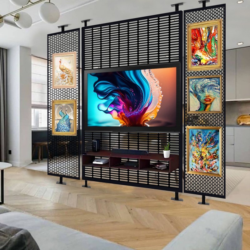 Grid Black Steel Screen Partition metal room partition metal panel room divider online for sale