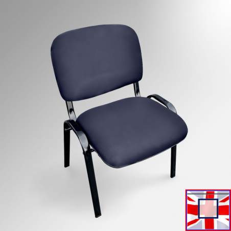 Black Office Stacking Chair, Faux Leather(Including Bracket) for sale online in UK