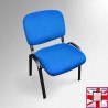 Blue Office Stacking Chair, Faux Leather & Black Legs