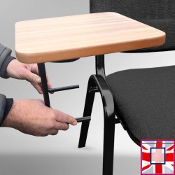 Black Lecture Chair  Writing Tablet, Stackable Chairs Including Bracket) for sale online in UK