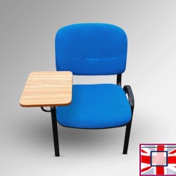 Blue Lecture Chair - Soft Padded Seat & Writing Tablet, Stackable Chairs (Including Bracket) for sale online in UK