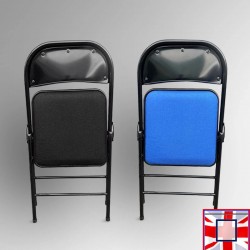 Folding Fabric Office Chairs - Padded Seating for Business & Education (Colours: Black & Blue