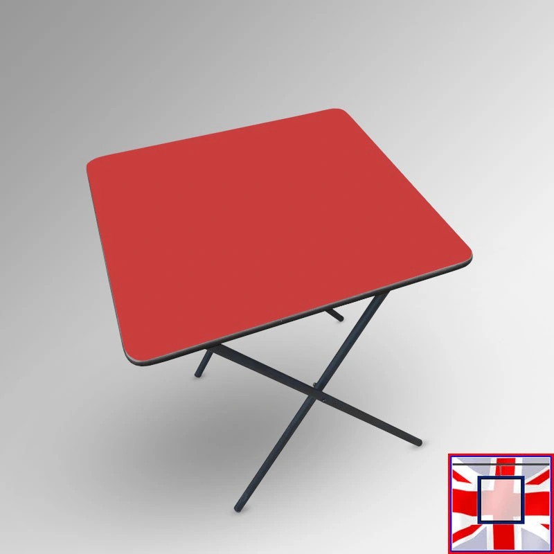 Foldable Exam Desk - Folding Square Table (Colour: red, Oak)  for sale online in UK