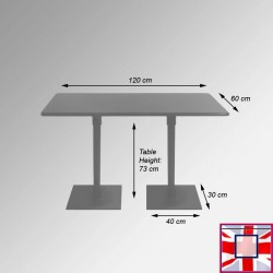 Large Stone Bistro Table, 120cm - Rectangular Granite Tabletop for sale online in UK