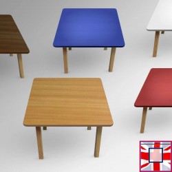 Kids Coloured Wood Table - Children's Desk for Learning & Playtime (Red, White, Blue, Walnut, Beechwood) for sale online in UK