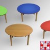 Kids Round Coloured Table - Children's Preschool Desk (Red, Blue, Lime, Beechwood) for sale online in UK