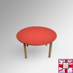 Kids Round Coloured Table - Children's Preschool Desk (Red) for sale online in UK