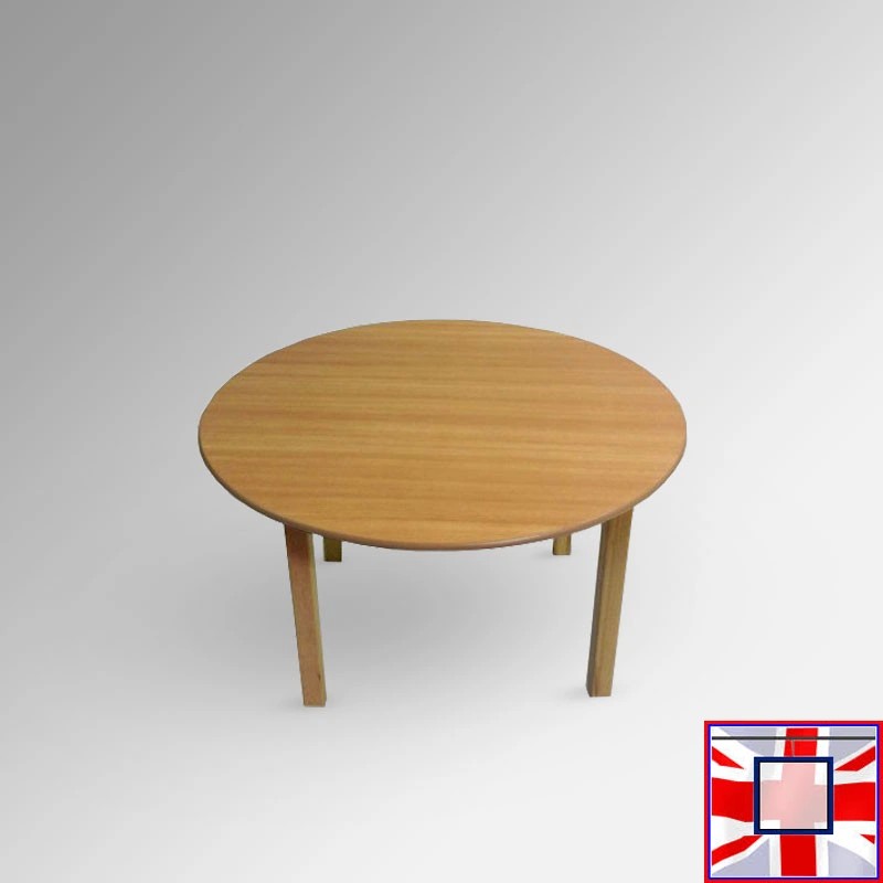 Kids Round Coloured Table - Children's Preschool Desk (Red, Blue, Lime, Beechwood)