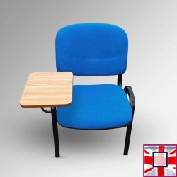 Blue Lecture Chair - Soft Padded Seat & Writing Tablet, Stackable Chairs for sale online in uk
