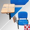 Blue Lecture Chair - Soft Padded Seat & Writing Tablet, Stackable Chairs for sale online in UK