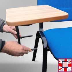Blue Lecture Chair - Soft Padded Seat & Writing Tablet, Stackable Chairs for sale online in uk