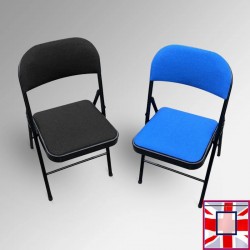 Folding Fabric Office Chairs - Padded Seating for Business & Education (Colours: Black & Blue) for sale online inUK