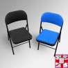 Folding Fabric Office Chairs - Padded Seating for Business & Education (Colours: Black & Blue) for sale online inUK