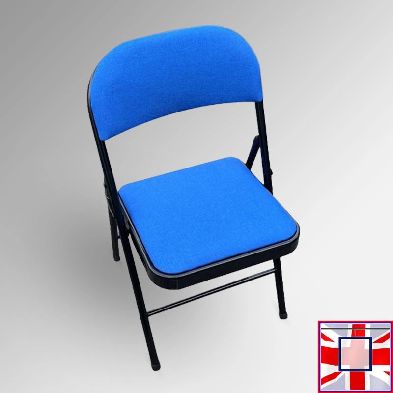 Folding Fabric Office Chairs - Padded Seating for Business & Education (Colour: Blue) for sale online in UK