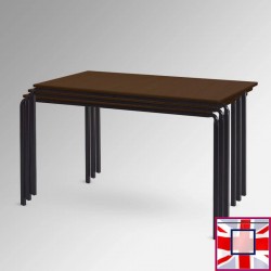 Rectangular Walnut Stackable School Table - Brown Wooden Classroom Table Top for sale online in UK