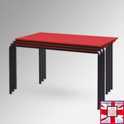 Rectangular Red Stackable School Table - Red Wooden Classroom Table Top for sale online in UK