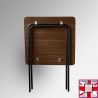 Coloured Foldable Exam Desk - Folding Square Table (Colours:  dark oak) for sale online in UK