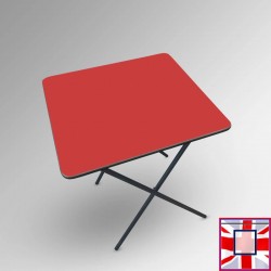 Coloured Foldable Exam Desk - Folding Square Table (Colours:  Red) for sale online in UK