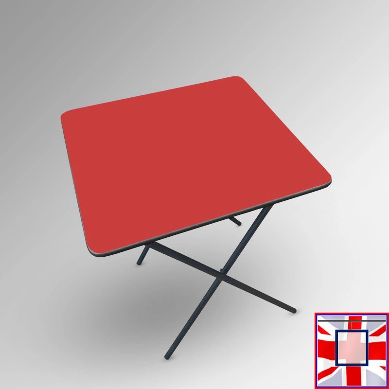 Coloured Foldable Exam Desk - Folding Square Table (Colours:  Red) for sale online in UK
