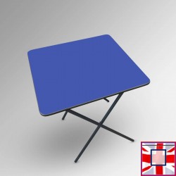 Coloured Foldable Exam Desk - Folding Square Table (Colours:  Blue) for sale online in UK