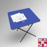 Coloured Foldable Exam Desk - Folding Square Table (Colours:  Blue) for sale online in UK