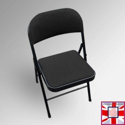 Folding Exam Desk & Padded Chair Set - Beechwood Table with Black