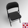 Folding Exam Desk & Padded Chair Set - Beechwood Table with Black