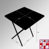 Folding Exam Desk & Leather Chair Set - Beechwood Table with Black Faux Leather Foldaway Seat for sale online in UK