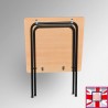 Folding Exam Desk & Leather Chair Set - Beechwood Table with Black Faux Leather Foldaway Seat