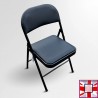 Folding Exam Desk & Leather Chair Set - Beechwood Table with Black Faux Leather Foldaway Seat for sale online in UK