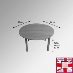 Kids Round Coloured Table - Children's Preschool Desk (Red, Blue, Lime, Beechwood)