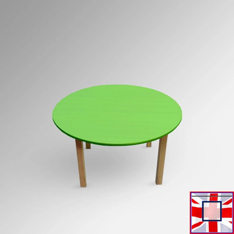 Kids Round Coloured Table - Children's Preschool Desk ( Lime)