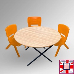 Round Folding Kids Table & Party Chairs Set - Children's Activity Furniture