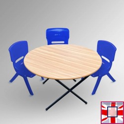 Round Folding Kids Table & Party Chairs Set - Children's Activity Furniture