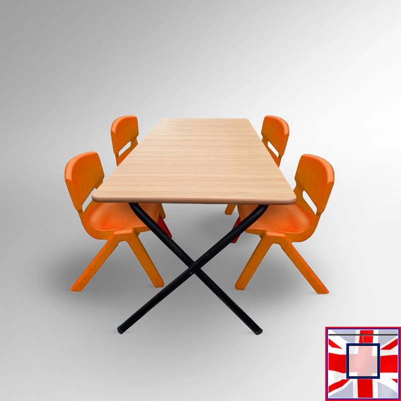 Long Folding Kids Table & Party Chairs Set - Children's Activity Furniture for sale online in UK