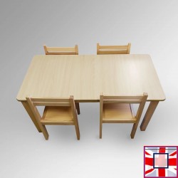 Kids Activity Table & Wood Chairs Set - Children's School Furniture (Red, Lime, Dark Oak, Beechwood)  for sale online in UK
